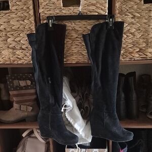 Love Black Vegan Suede Slouchy  Boots